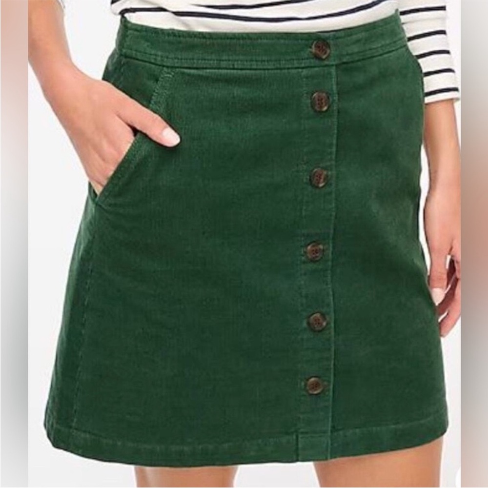 J.Crew Button-Front Corduroy Mini Skirt